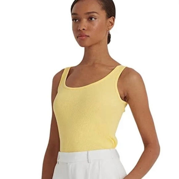 Ralph Lauren Cotton-Blend Tank Top Yellow Size Small minimalists quite luxury - Picture 1 of 5
